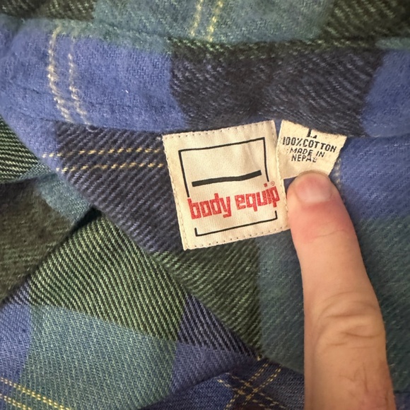 Body Equip Sleeveless Flannel Shirt Large Gently worn Button front 100% cotton - Picture 3 of 3